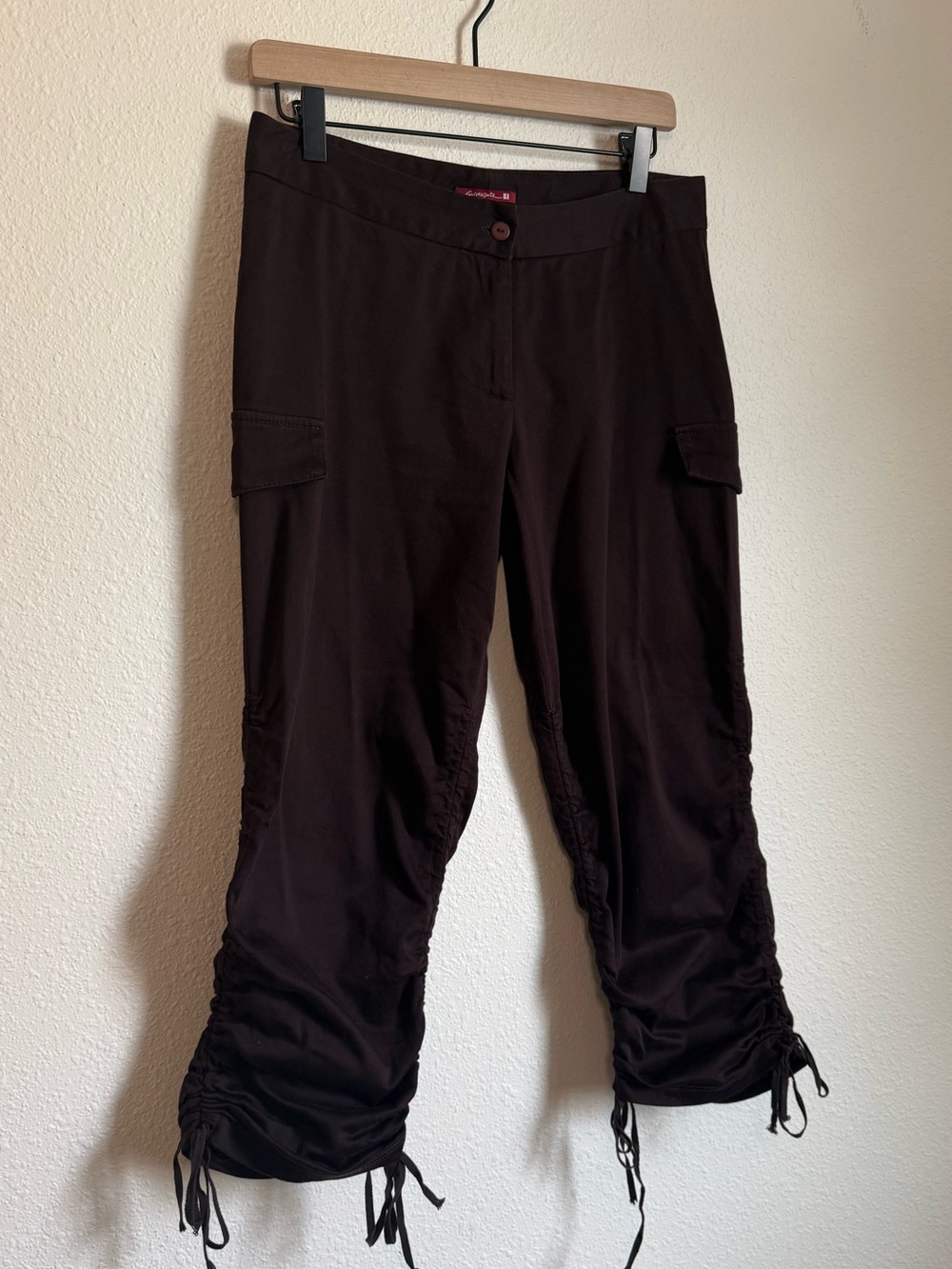 Vintage Silvergate Cinch Hem Fitted Capris Y2K Coquette Euro Summer - Picture 7 of 9